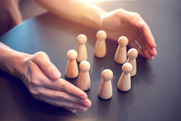 Woman hands defending her team with a gesture of protection